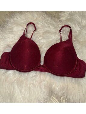 Vanity Fair Ego Boost Push Up Bra Add-A-Cup Padded UW Womens 36A Red 2131101